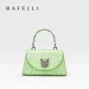 BAFELLI 2024 WOMEN'S NEW BAG ORIGINAL DESIGNER LUXURY BRAND CAT CASUAL STYLE TREND PURSE CROCODILE LEATHER HANDBAGS