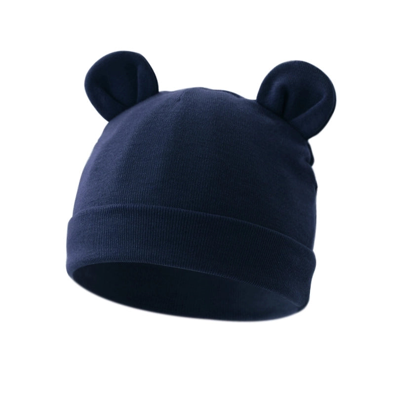 New Infant Fetal Cap Newborn Head Cap Solid Color Ear Hat Boys And Girls Baby Hat A54