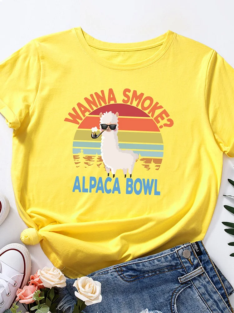 Bestdealfriday Wanna Smoke Alpaca Bowl Funny Tee