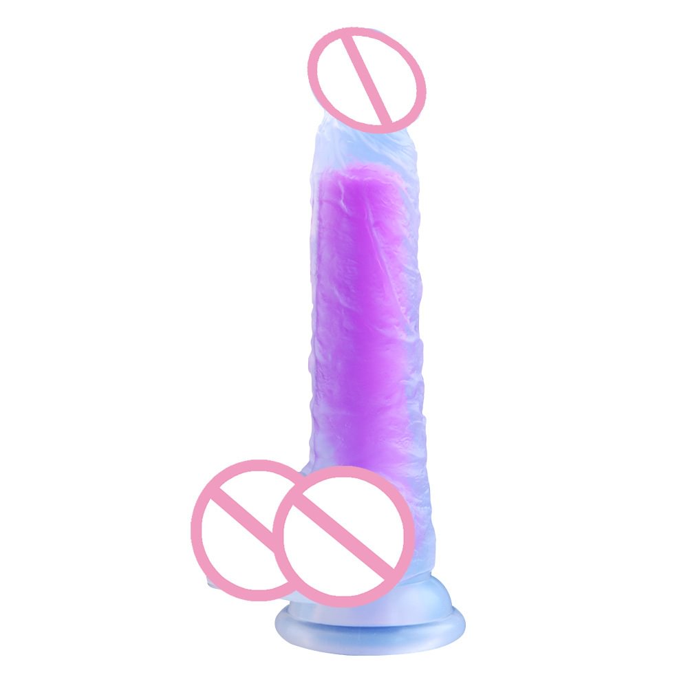 Rainbow Transparent Penis Silicone Realistic Dildo 