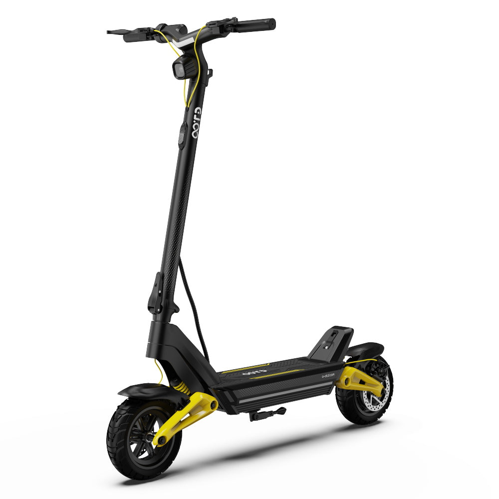 OOTD S10 Folding Electric Scooter 10 Inch Tires 1400W Motor 25km/h Max Speed 48V 20Ah Battery for 60-70km Range 120KG Max Load Disc Brake shock absorption IPX4 APP