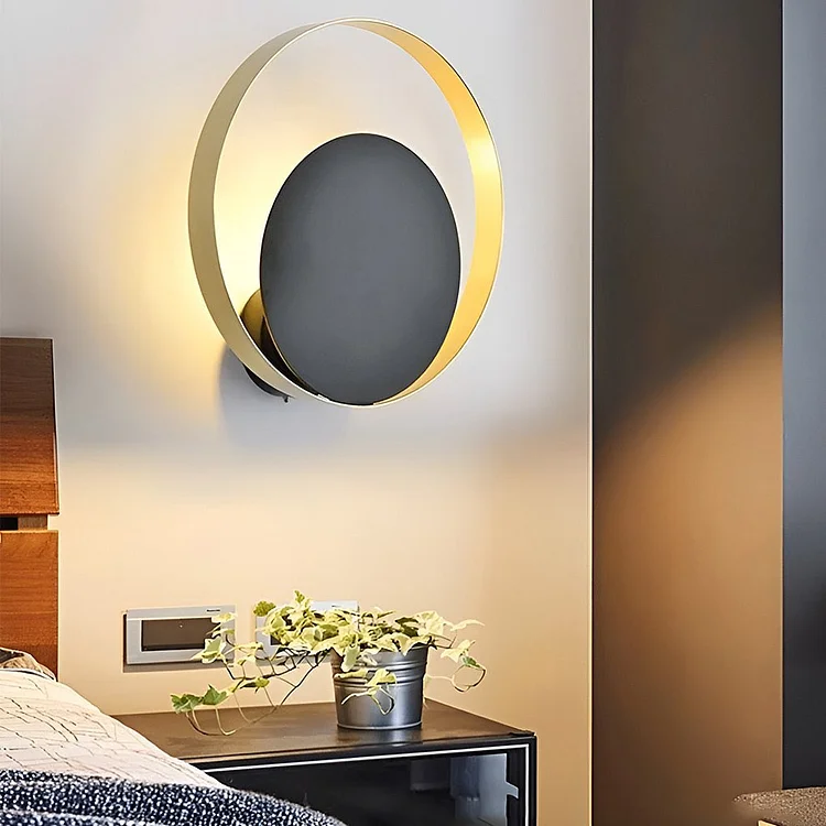 Nordic Minimalist LED Sconce Creative Round Wall Lamp Wall Sconces Wall Lights for Bedroom - Appledas