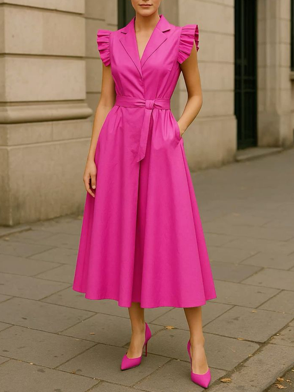 Temperament V-neck Waist Women's Dress