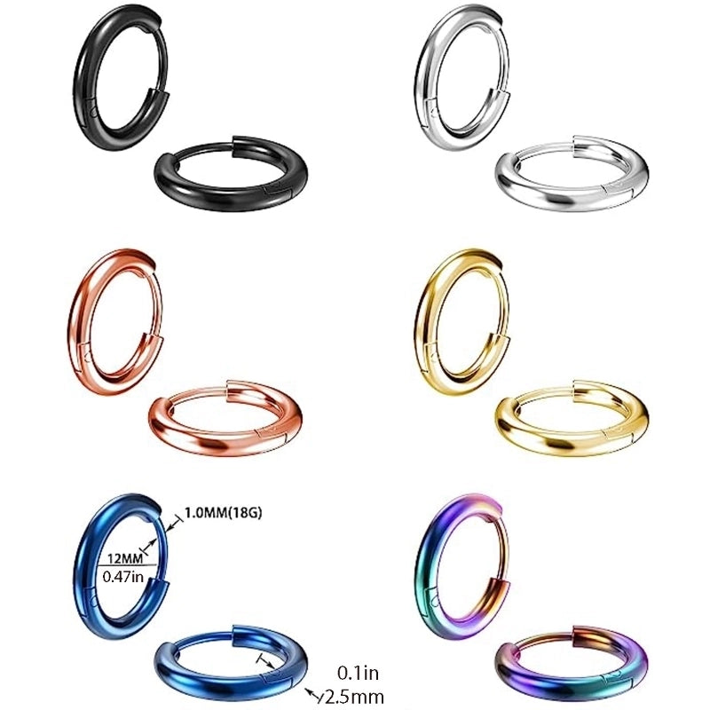Earrings Titanium Steel Earrings Thick Thin Coil Boys And Girls  Circle Stainless Steel Earrings