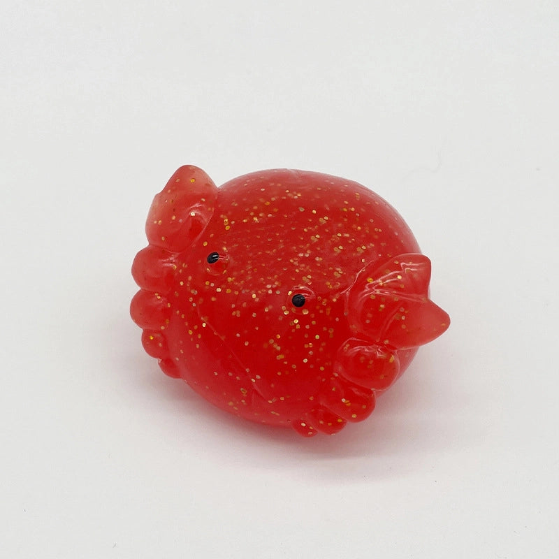 Cross-border Hot Selling Creative Transparent Gold Powder Marine Insect Animal Squeezing Toy Super Cute Decompression Big Ball Decompression Artifact