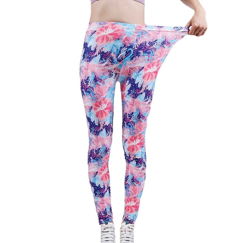 CUHAKCI Gym Stretchy Leggins Exercise Pants Women Workout Sports Camo Printing Leggings For Fitness Breathable Trousers