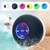 Mini Haut-parleur Bluetooth de douche &agrave; ventouse &eacute;tanche avec lumi&egrave;re Led