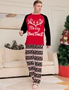 Family Striped Letters Christmas Parent-child Printed Pajamas Set