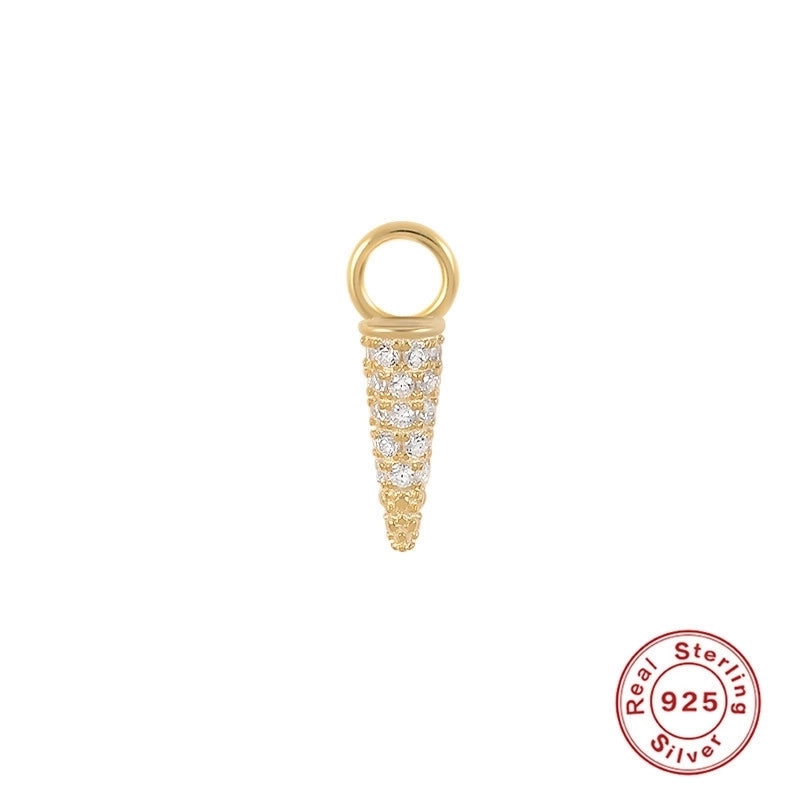 1 Piece 10mmKS115067-Z Sterling Silver Zircon Geometric Pendant Jewelry Accessories