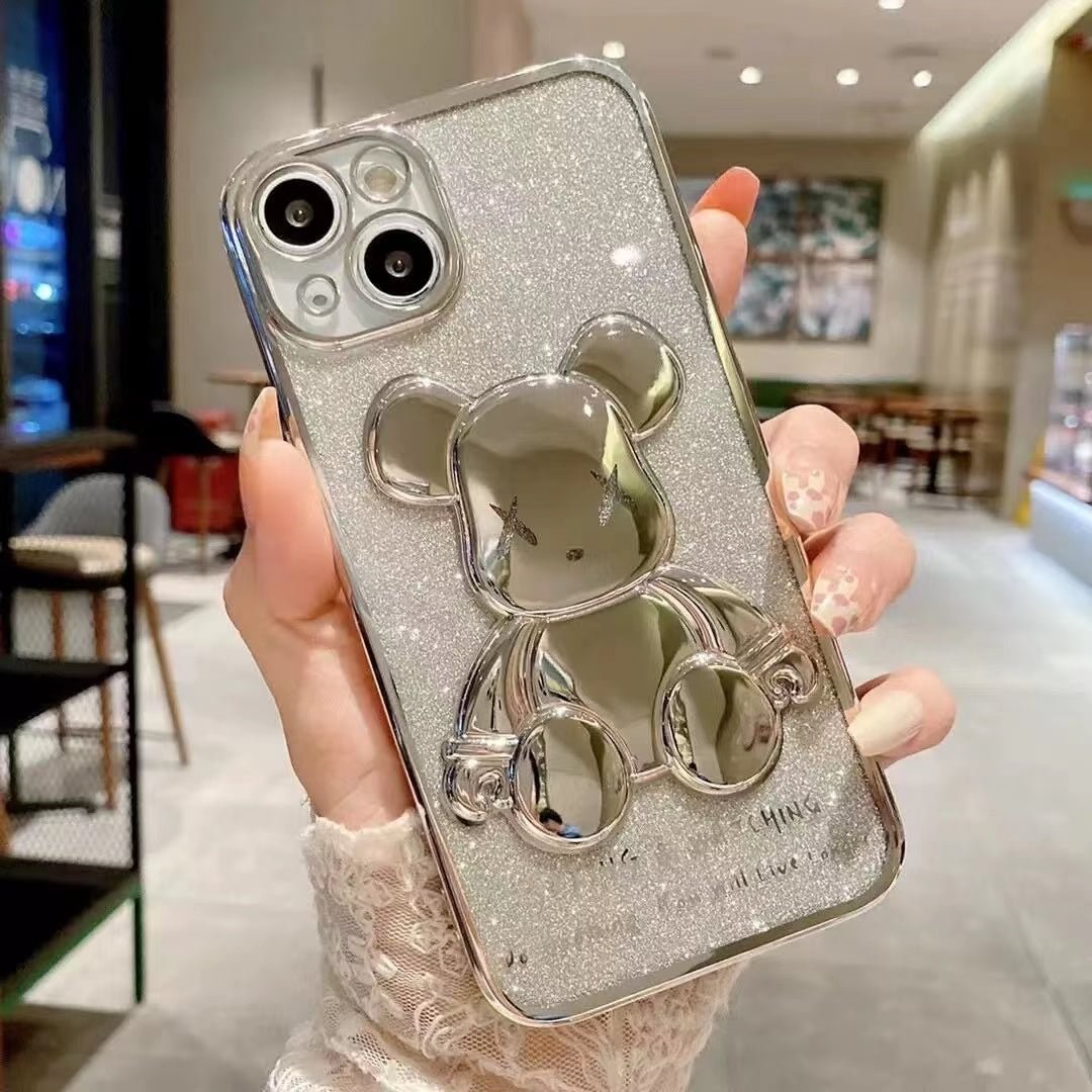 3D Glitter Do Nothing Live Longer Plating Phone Case