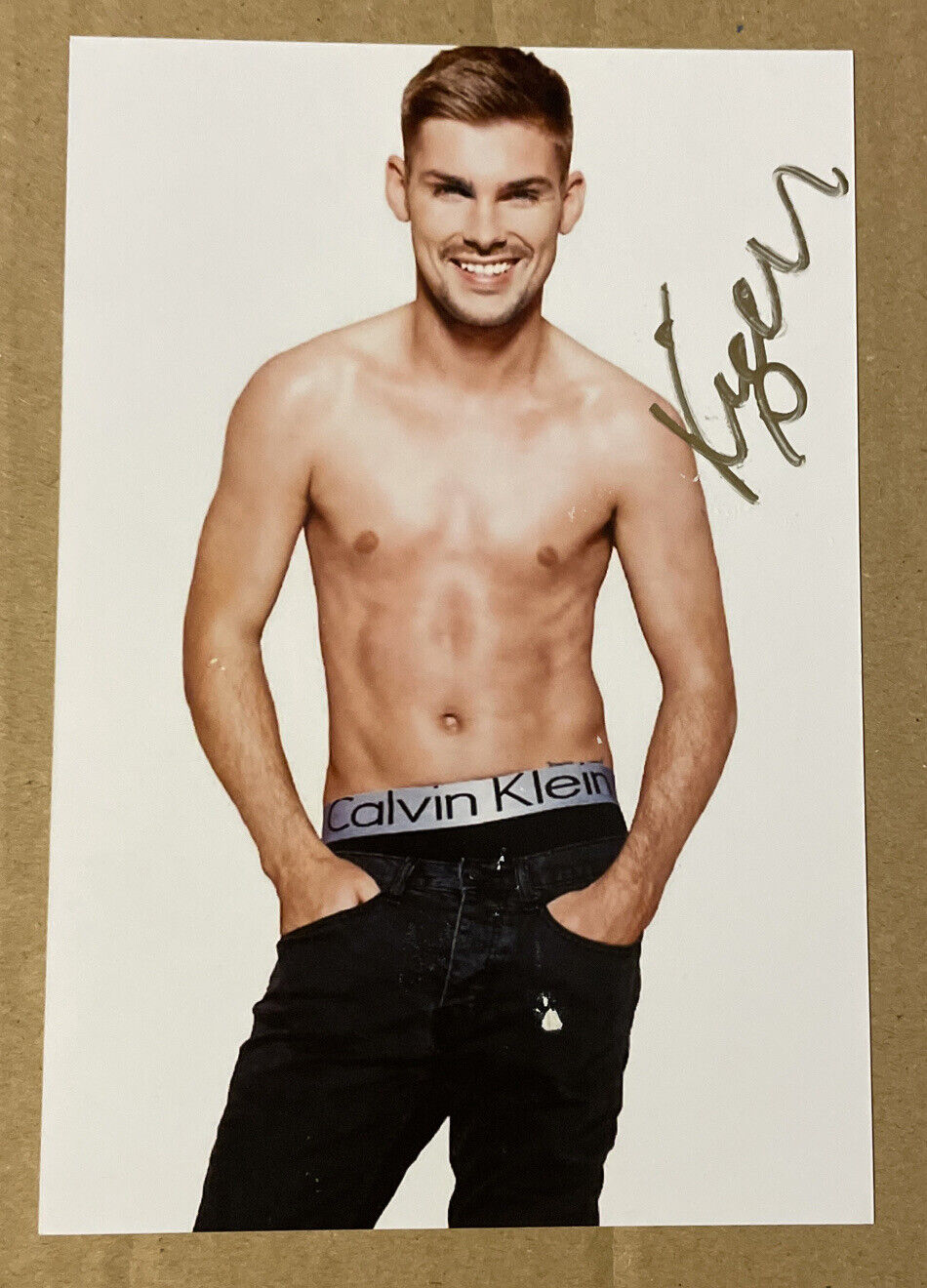 HOLLYOAKS KIERON RICHARDSON STE Hand SIGNED 6x4 Photo Poster painting Autograph (Damaged) TV