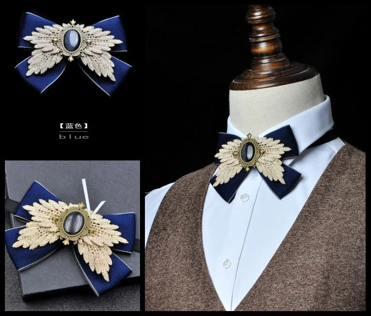 Men's Formal Wear Business Bow Tie Banquet Guest Host Wedding Groom Best Man Bowtie Pocket Towel Brooches Three-piece Set