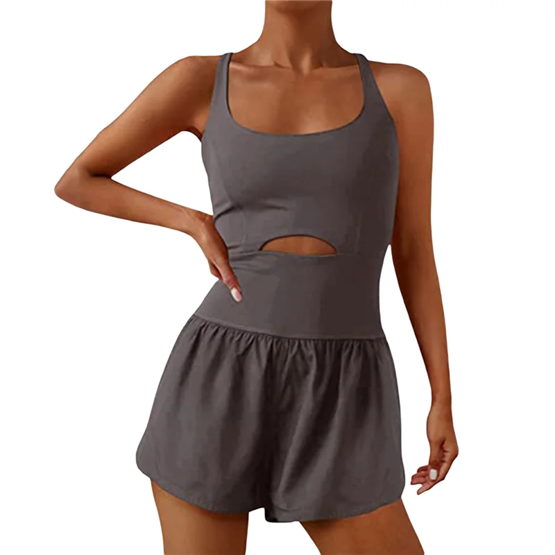 Toloer Toloer Women Tennis Dress Summer Casual Solid Color Sleeveless Open Back Athletic Mini Dresses with Pockets Sports Workout Golf Dress 1127-0-Outfit Ideas