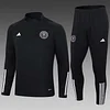 2023/2024 Inter Miami Half-Pull Training Suit Black Football Jersey 1:1 Thai Quality Set
