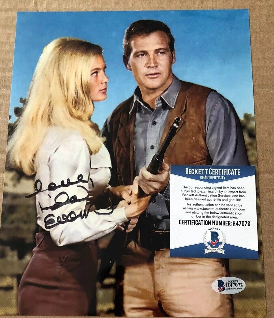 LINDA EVANS SIGNED 8X10 BIG VALLEY Photo Poster painting BECKETT CERTIFIED