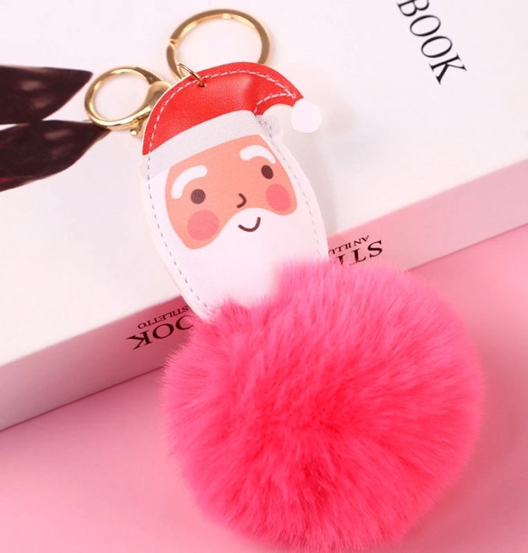 Cute Santa Claus Alloy Plush Plating Bag Pendant Keychain