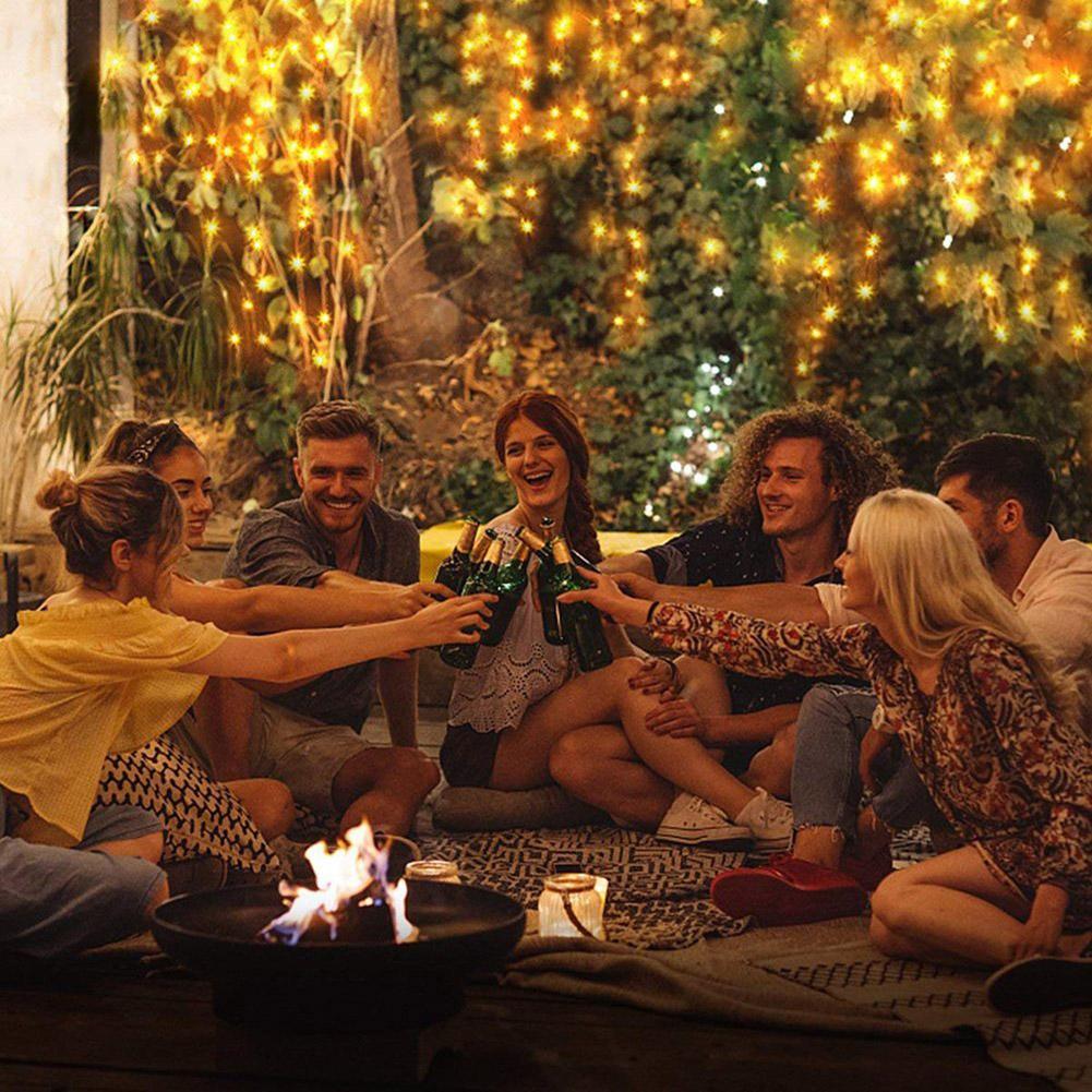 

2x200 LED Solar Copper Wire Garland-Curtain String Night Light, 501 Original