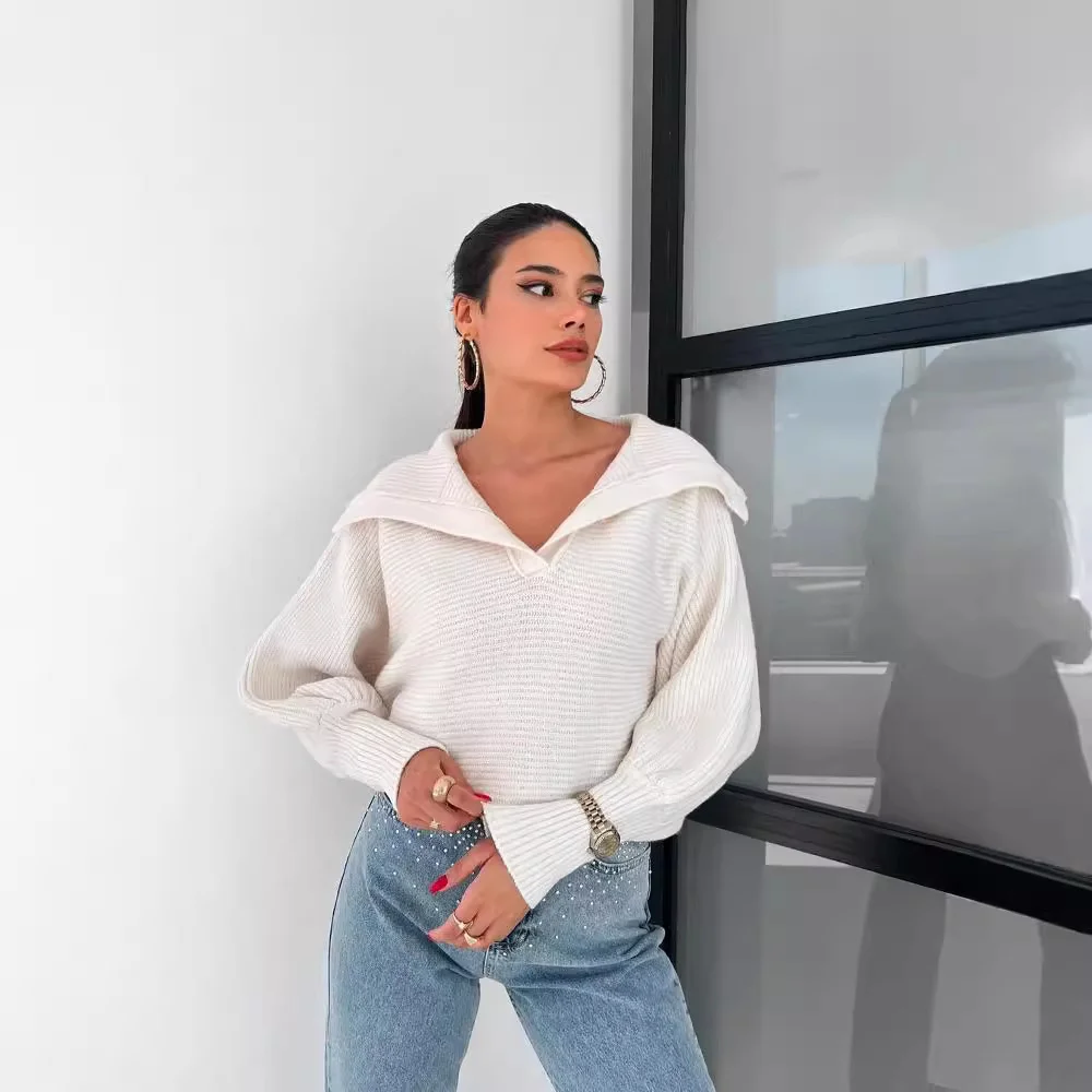 Nigikala Nigikala 2025 Explosion Lazy Loose Lantern Sleeves Lead Lady Short Sweater