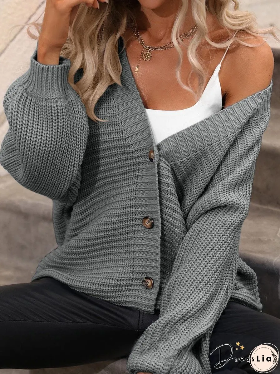 Chunky Knit Viscose Cardigan