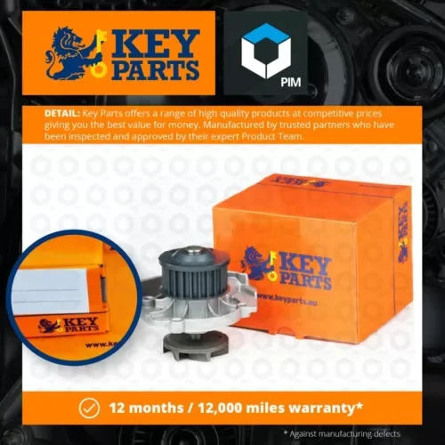 Water Pump fits FIAT PANDA 1.2 2007 on Coolant KeyParts 46422512 46520401 New Parts