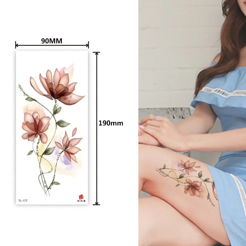 Flower animal totem romantic beautiful bird fragrance waterproof lasting men and women personality temporary tattoo stickers