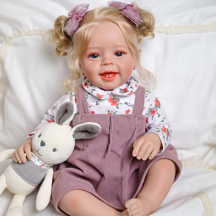 20'' Real Weighted Reborn Toddler Baby Girl Hitta, Cute Realistic Soft Blue Eyes Opened Baby Dolls