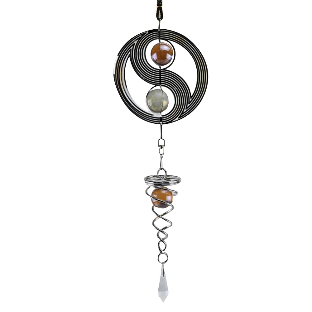 DIY Rotating Wind Chime Novelty Metal Hanging Sculpture Wind Chime Bell (A)