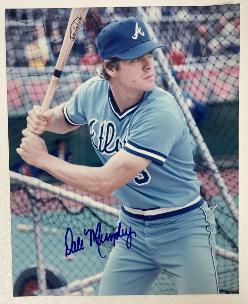 Dale Murphy Signed Autographed Glossy 8x10 Photo Poster painting Atlanta Braves - COA Matching Holograms