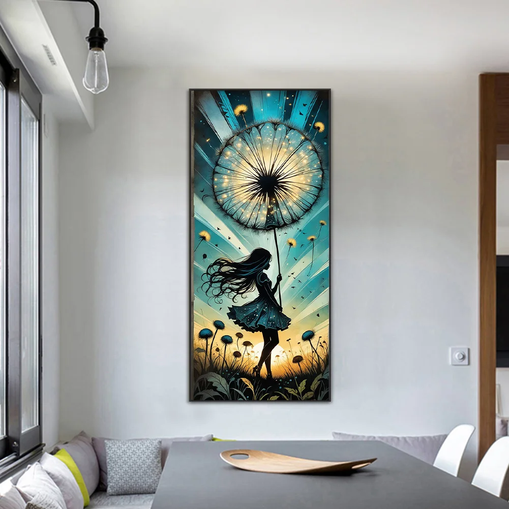 Diamond Painting - Full Round Drill - Dandelion Girl(Canvas|40*90cm)