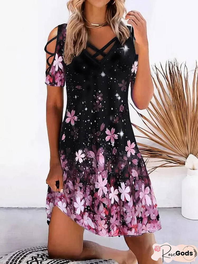 Floral Regular Fit Simple Dresses