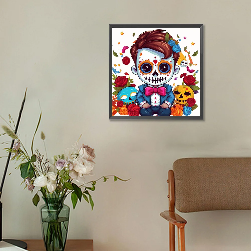 Full Round Diamond Painting 30*30cm - Skeleton Doll