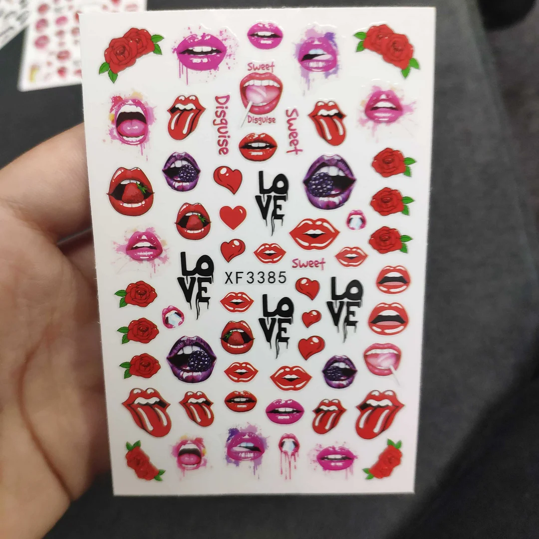 3D Chinese Red Black Dragon Manicure Decor Stickers Snake Nail Sticker DIY Self Adhesive Nail Decals Acrylic Nail Art Decoration-Nail Inspo