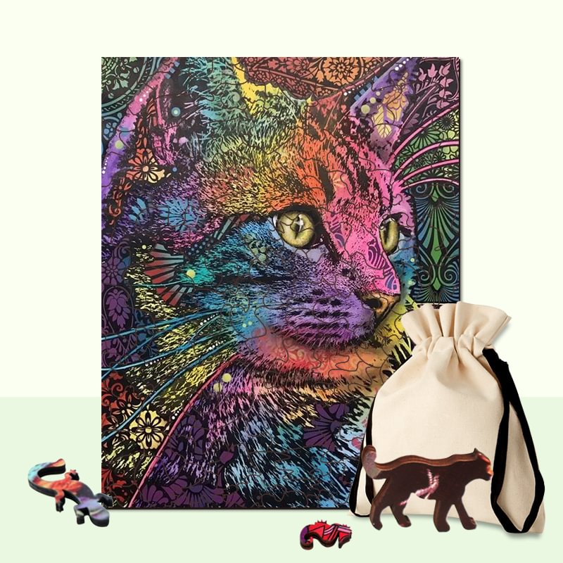 Jeffpuzzle™-JEFFPUZZLE™ Color Cat Jigsaw Puzzle