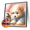 Diamond Painting-5D Full Round Drill Cat and Dog