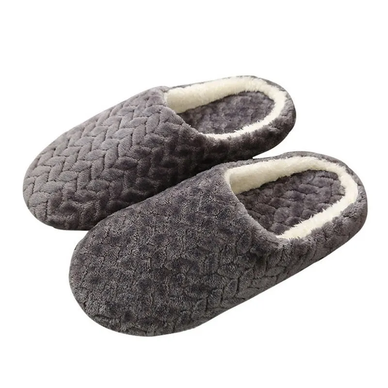 Men Women Wool House Slippers Warm Soft Flat Shoes Home Indoor Footwear Candy Color Autumn Winter Fashion 2021 Shoe Plus Size 45