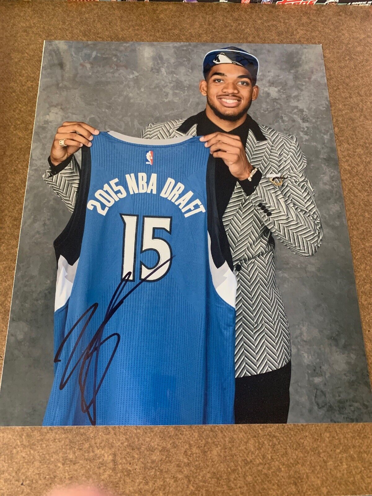 Karl Anthony Towns KAT Autographed 11x14 Photo Poster painting Minnesota Timber Wolves Kentucky