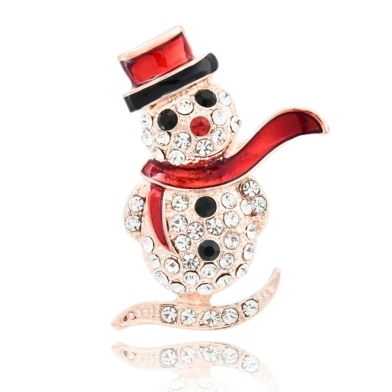 Cute Pin Christmas Tree Snowman Alloy Rhinestone Enamel Women’S Brooches