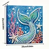 (25x25cm)DIY Mermaid Tail Framed Handmade Pearl Painting Art Craft Kit Living Home Decor