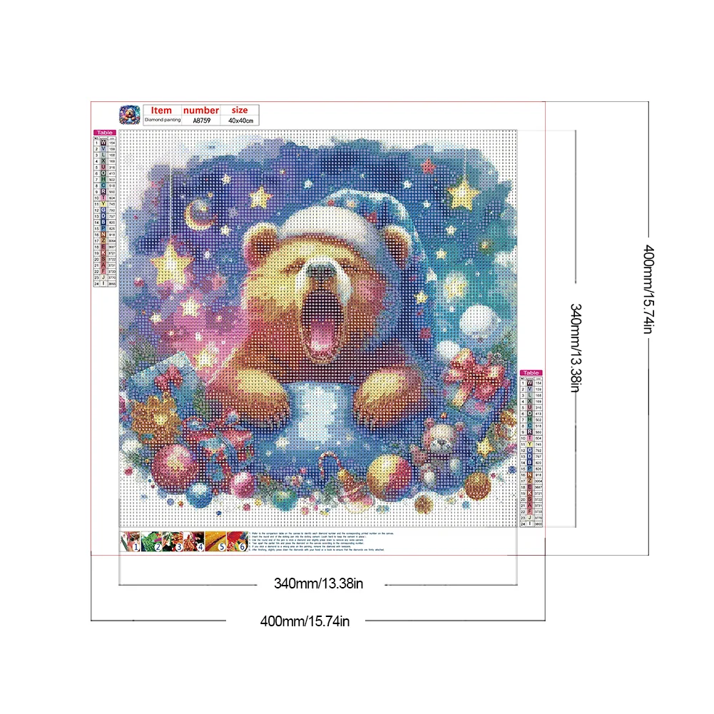 Diamond Painting - Full Round Drill - Sleeping Bear(Canvas|40*40cm)