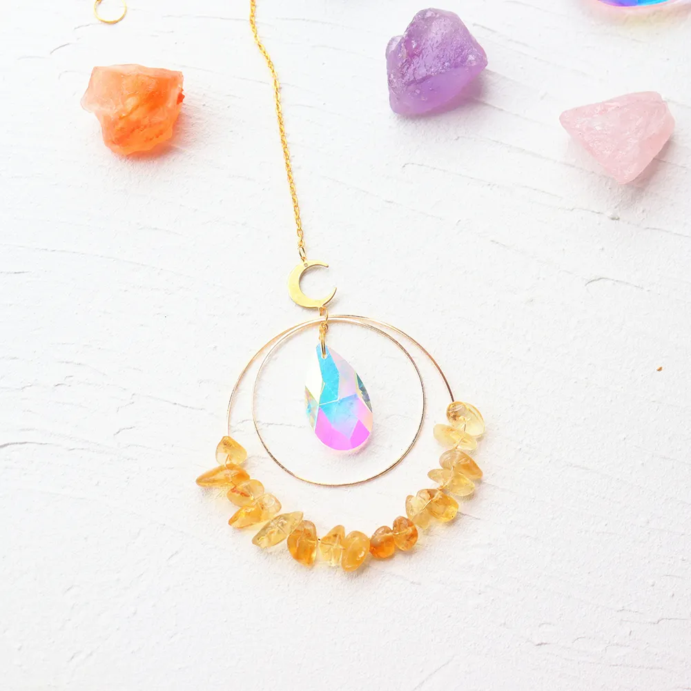 Crystal Sun Light Trapping Wind Chime Pendant Prism Lighting Catching Decor