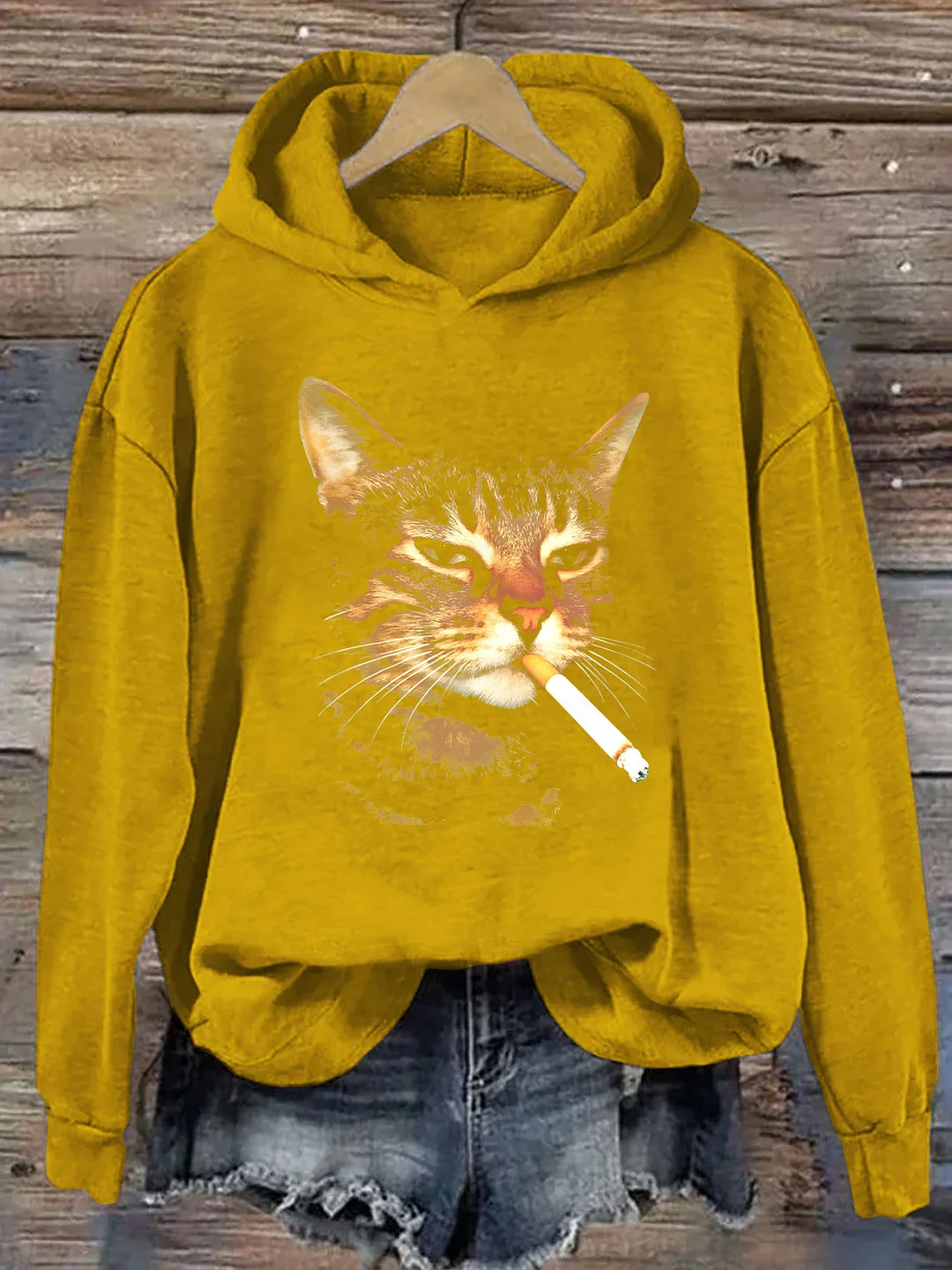 Cat Smoking A Cigarette Hoodie