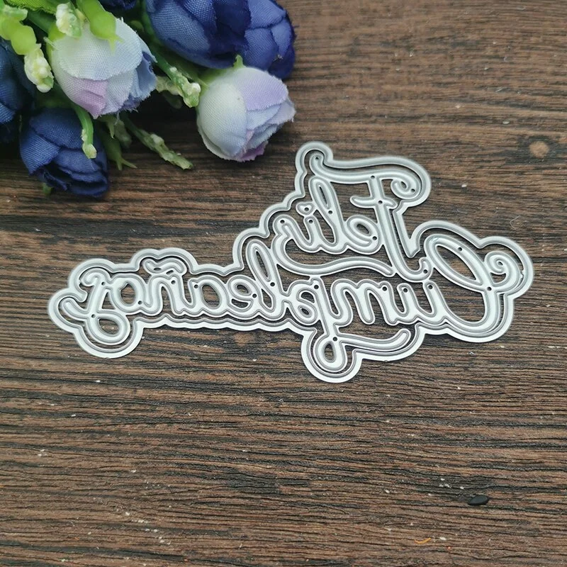 Feliz cumplea&ntilde;os de la palabra de corte Metal Cutting Dies Stencils For DIY Scrapbooking Decorative Embossing Handcraft Template