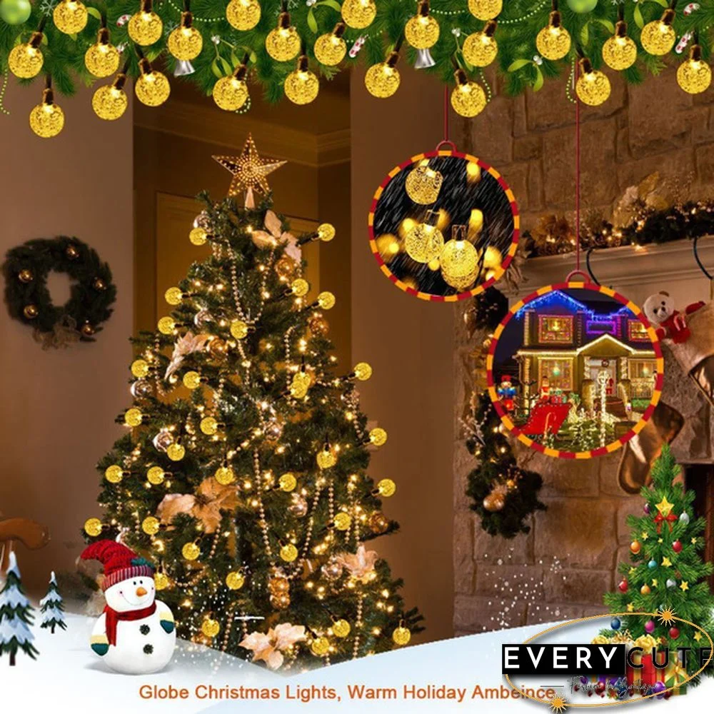 Solar String Lights Garden Outdoor String Lights Waterproof Crystal Ball Fairy Lights, Decoration Lighting for Home,Garden,Patio,Yard, Halloween,Christmas