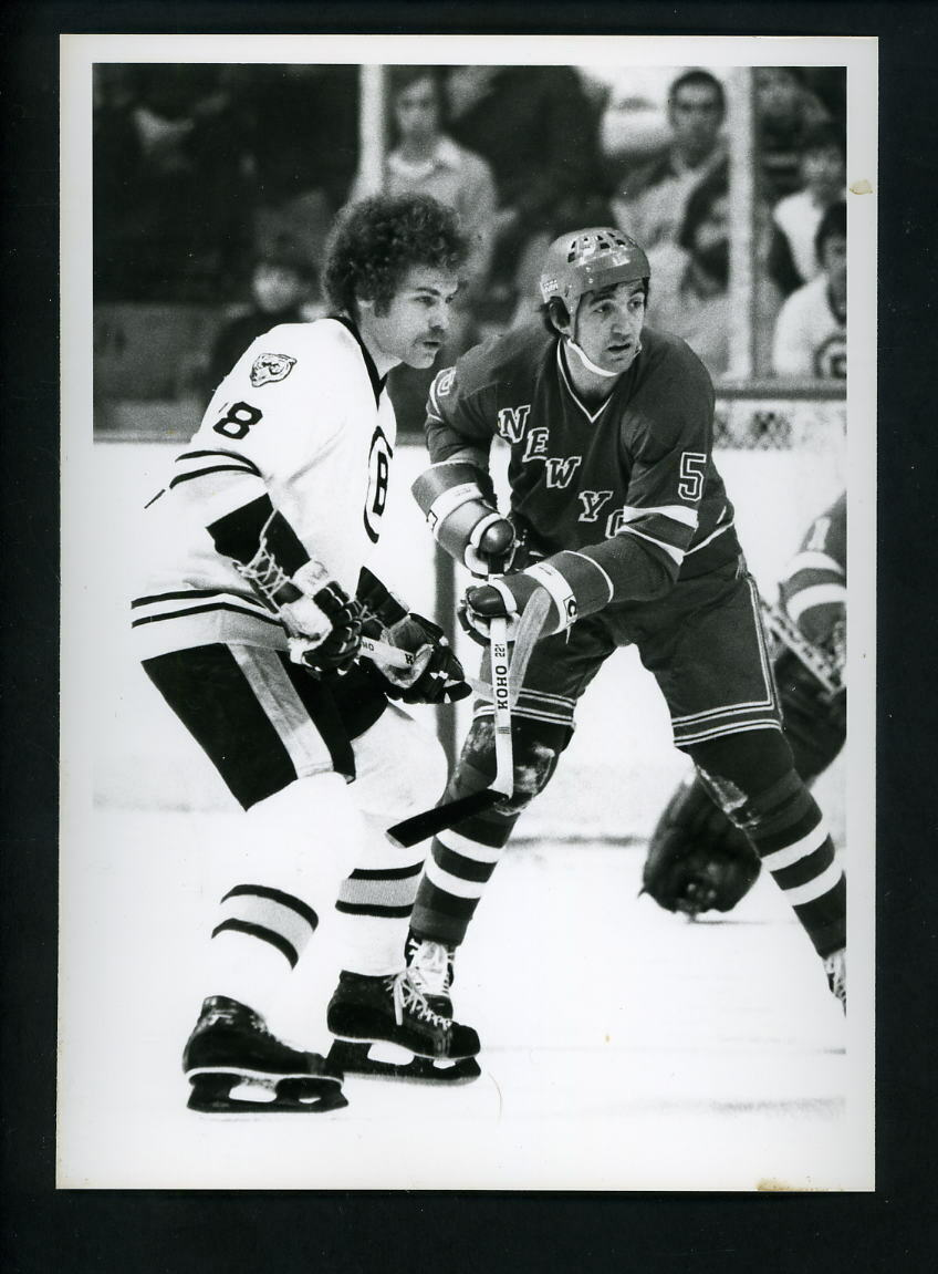 John Wensink & Carol Vadnais circa 1970's Press Photo Poster painting Boston Bruins Rangers