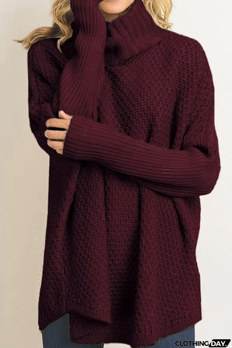 Casual Solid Color Half A Turtleneck Sweaters(5 Colors)