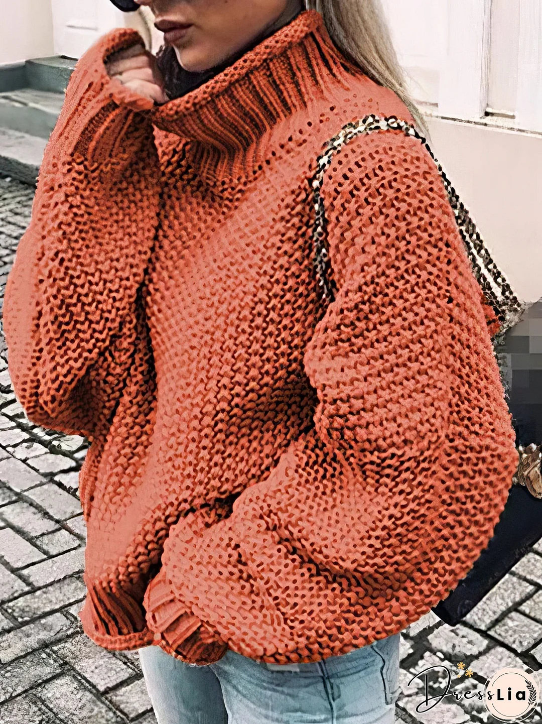 Knitted Turtleneck Pullover Sweater