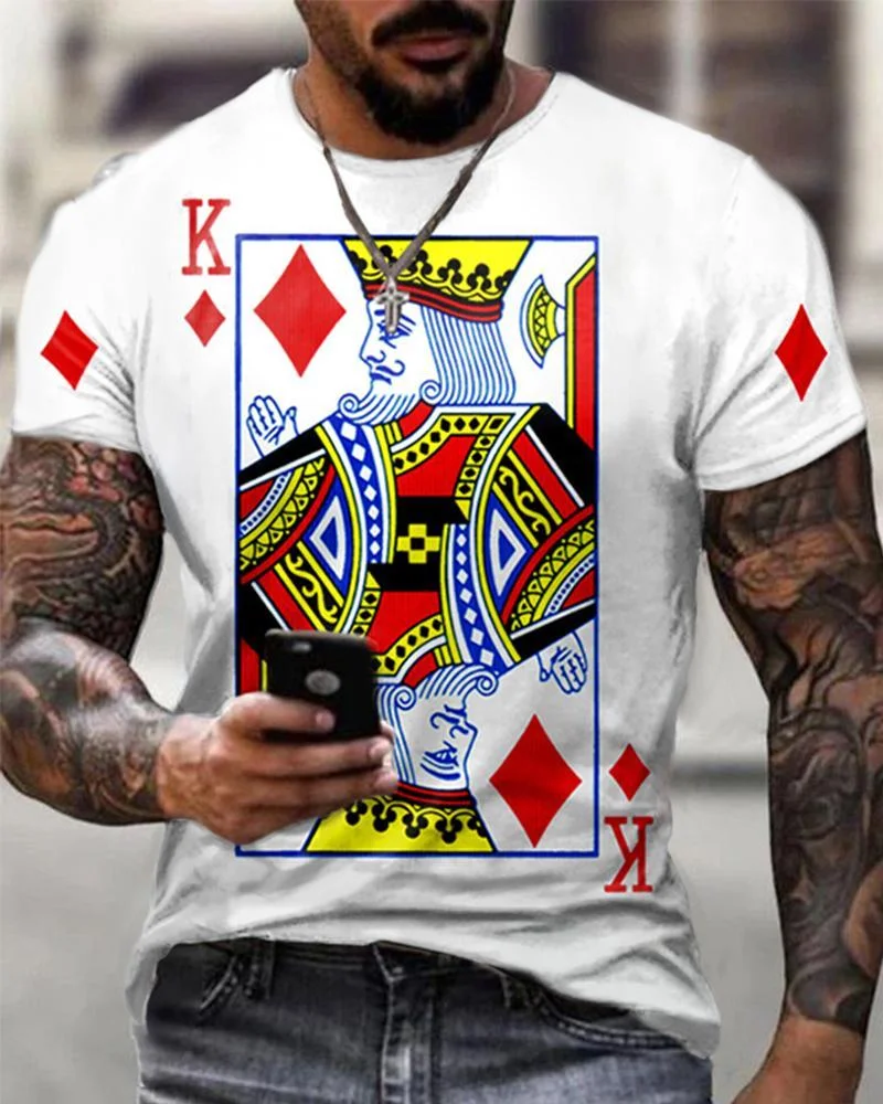 Casual Diamond Poker King T-shirt