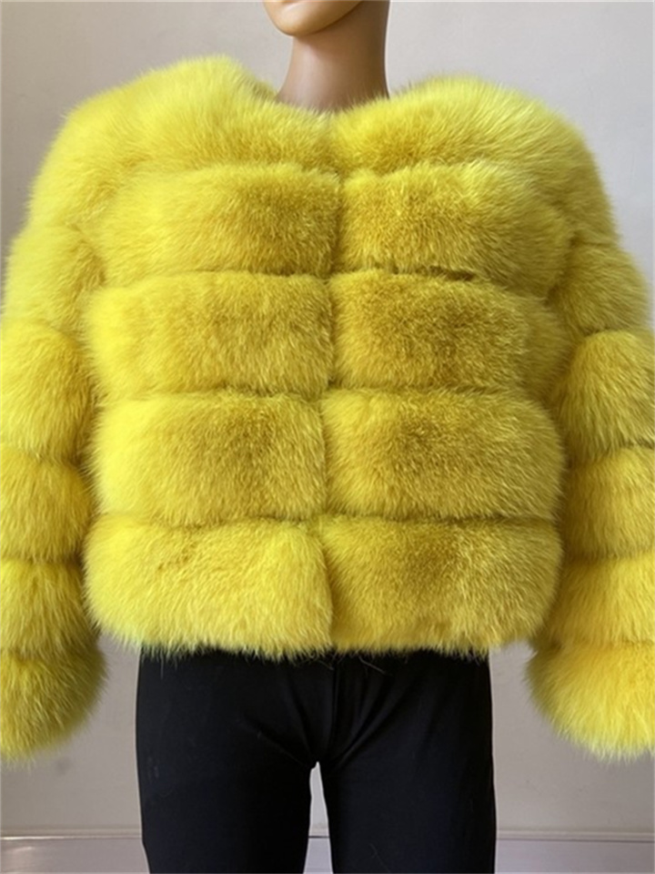 Women's Faux Fur Coat Active Elegant Comfortable Street Style Faux Fur Trim Outdoor Daily Wear Vacation Going out Faux Fur Short Coat Winter Fall Purple Pink Fuchsia Open Front Collarless Regular Fit | 168DEAL