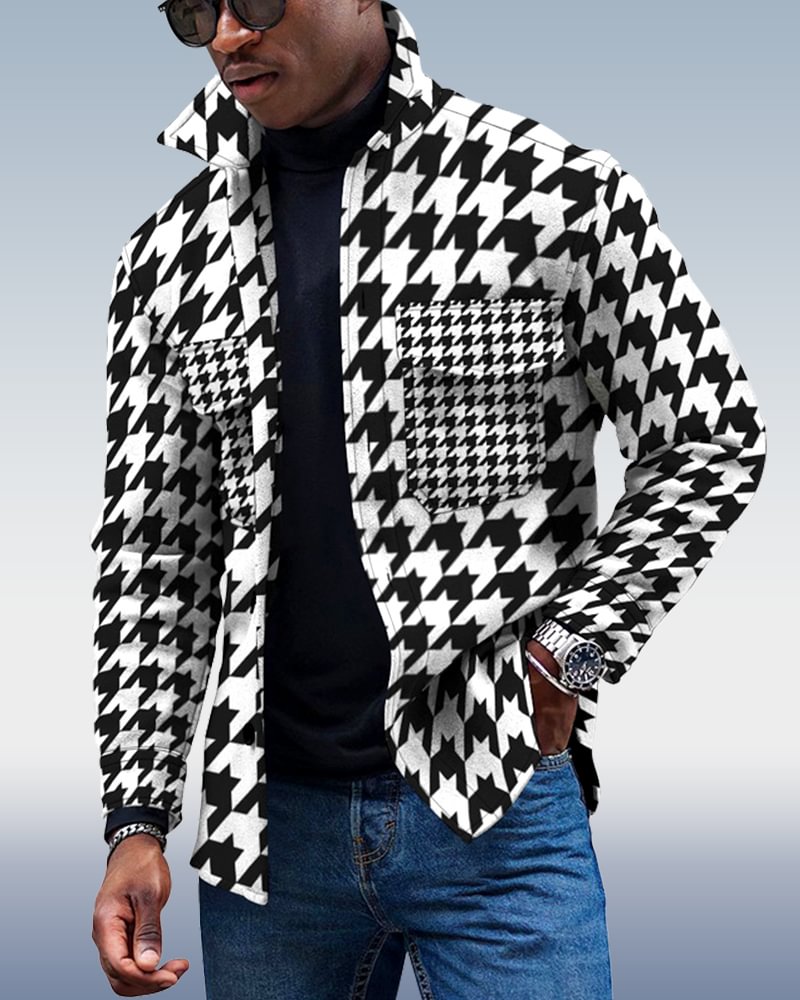 Men's Casual Geometric Pattern Jacket 021
