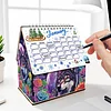 5D/DIY Kalender Kristallmalerei Schreibtisch Kalender Kit Heimdekoration (Wolf)
